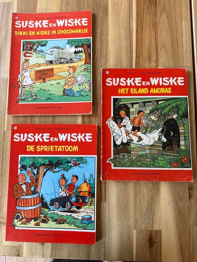 Suske en Wiske: Rikki, Amoras, Sprietatoom (3 stripboeken), Boeken, Stripboeken, Meerdere stripboeken, Ophalen of Verzenden, Gelezen