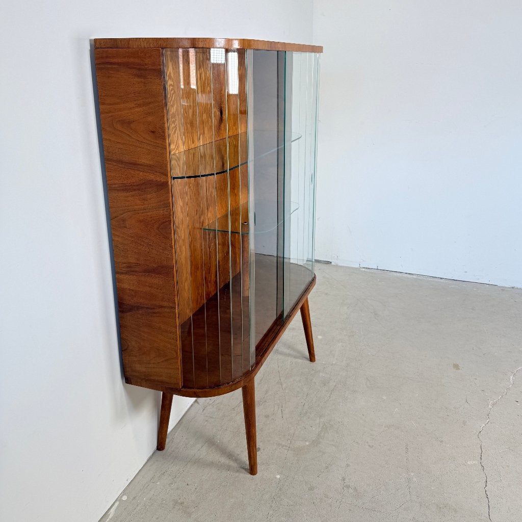 Vintage Vitrinekast 'Zofia' in Art Deco Stijl, Met deur(en), P, 100 tot 150 cm, 100 tot 150 cm