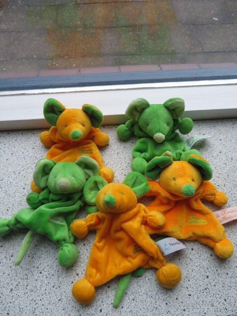 5 x Muis of muisje van Twenthe merk De Kandeel GEEL GROEN, Muis, Ophalen of Verzenden, Zo goed als nieuw, Wasbaar