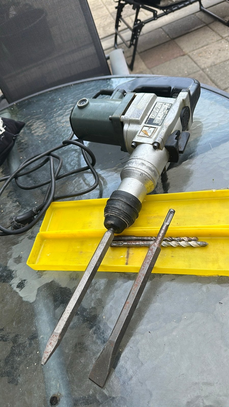 Zware Kinzo Klopboormachine met accessoires, Boor- en/of Breekhamer, Ophalen of Verzenden, Klopboormechanisme, Gebruikt
