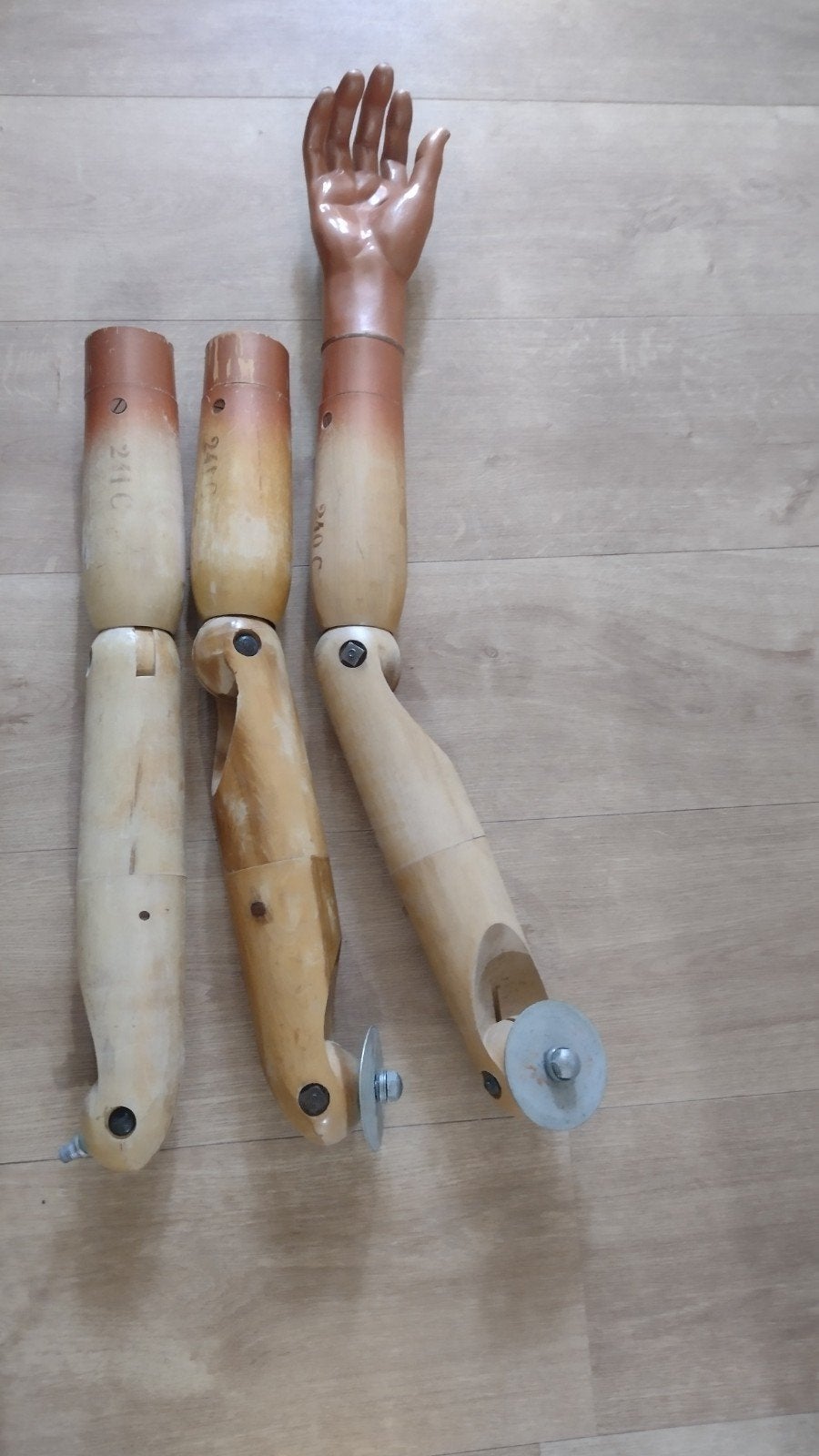 Vintage houten paspoppen armen - set van 3, Ophalen of Verzenden