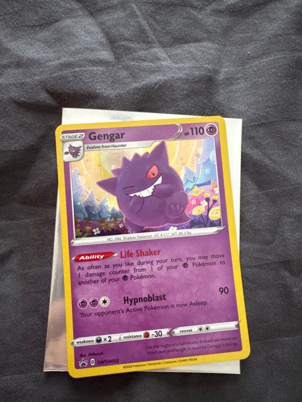 Pokémon Kaart Gengar SWSH052 Promo, Ophalen of Verzenden, Zo goed als nieuw, Losse kaart