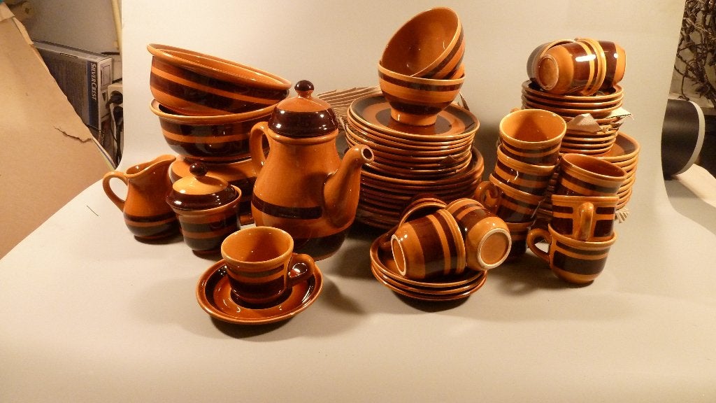 Gezellig retro servies, Ophalen, Gebruikt, Vintage, Aardewerk