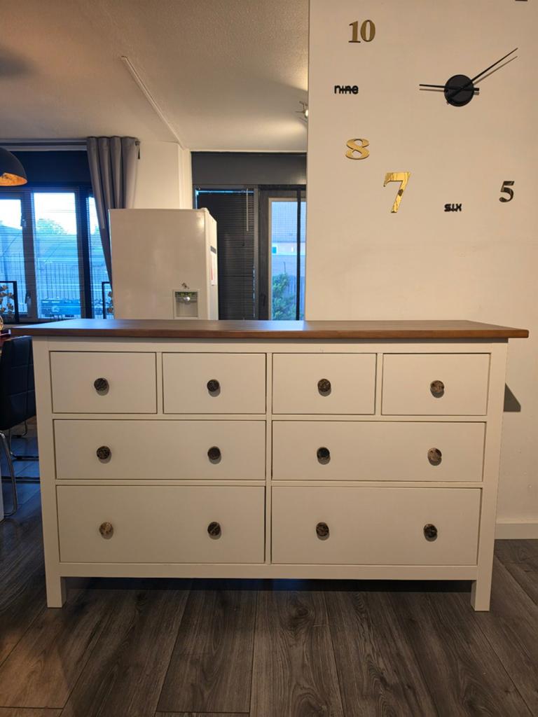 Ikea hemnes ladekast wit met 8 lades., Ophalen, 5 laden of meer, Zo goed als nieuw, Minder dan 100 cm