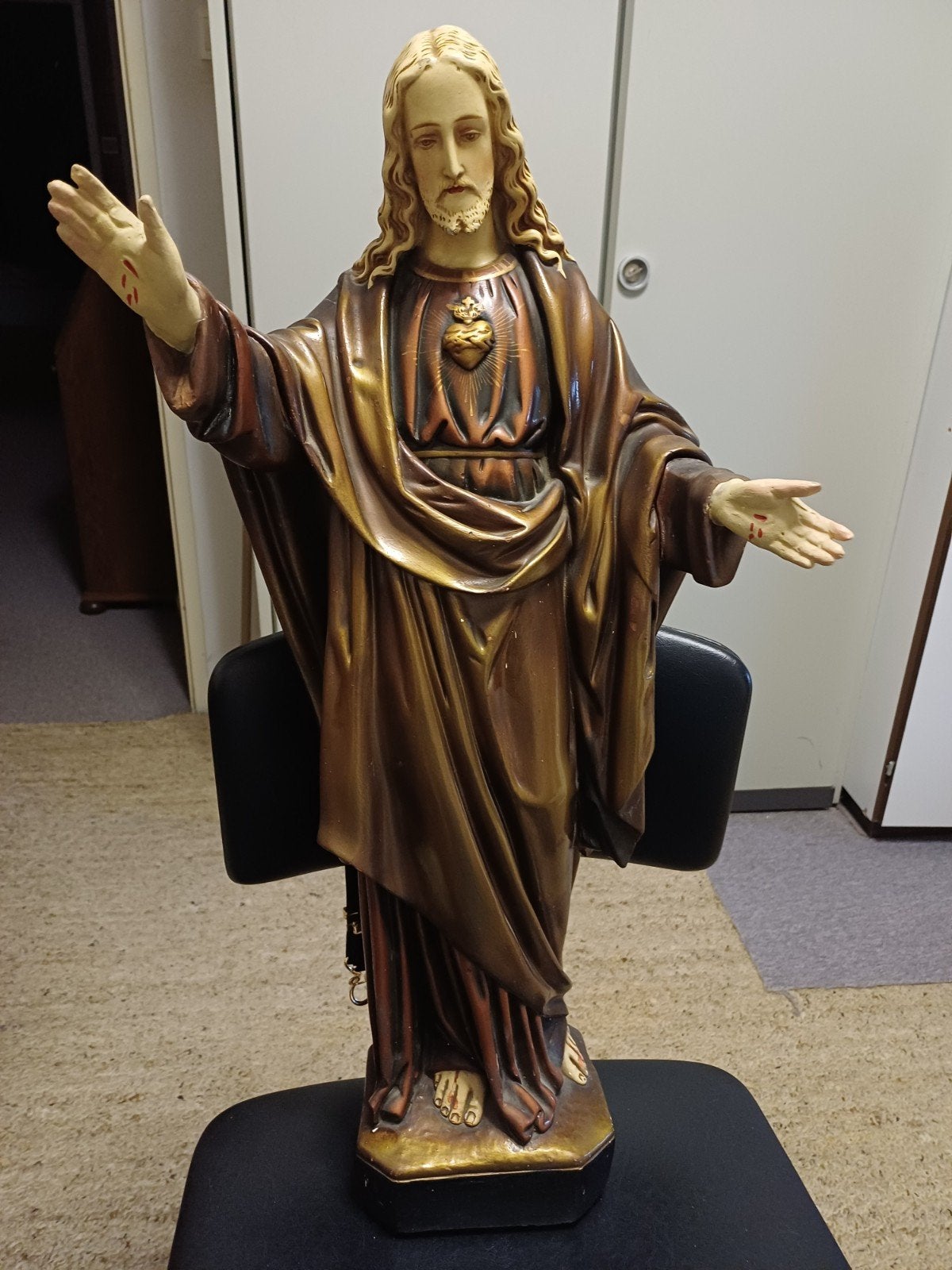 Prachtig groot Heilig Hart beeld, (65 cm)oud en zgan, Ophalen