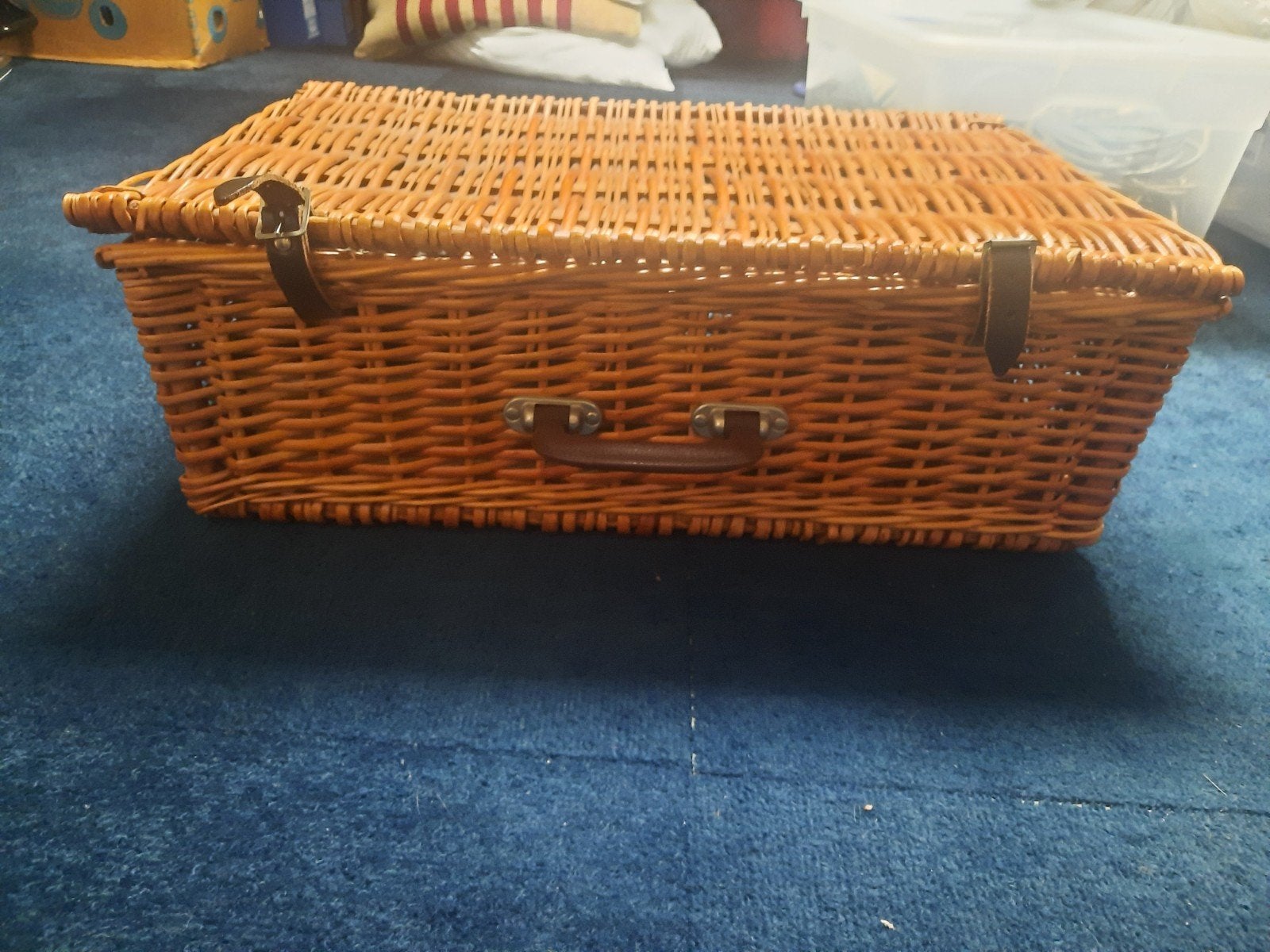 Vintage picknickmand met servies en bestek, Ophalen, Gebruikt, Zonder inhoud