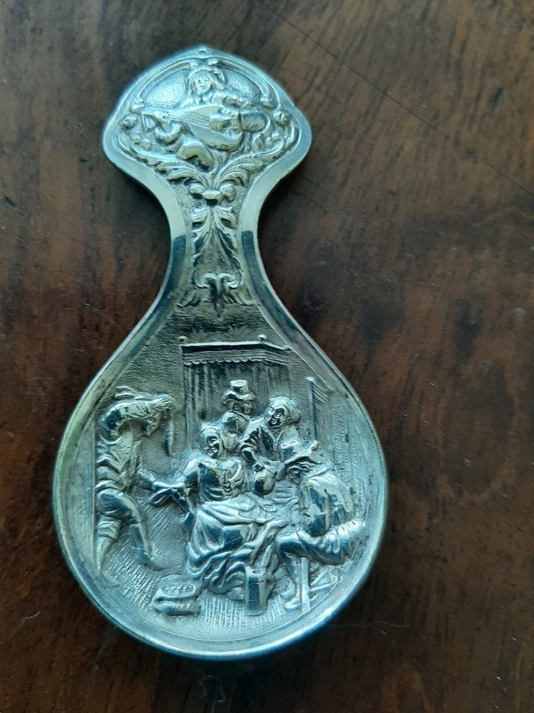 Verzilverde theeduim of thee schepje, Antiek en Kunst, Ophalen of Verzenden