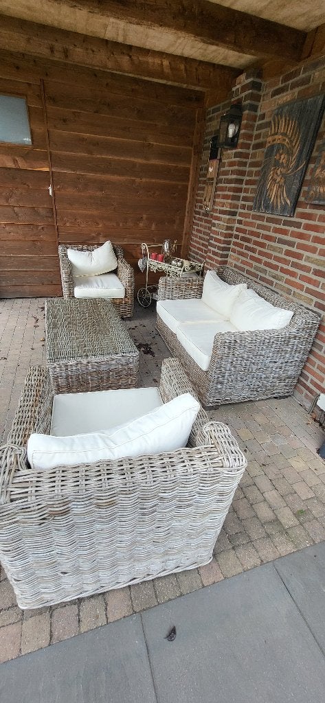 Tuinset, Ophalen, 4 zitplaatsen, Gebruikt, Rotan