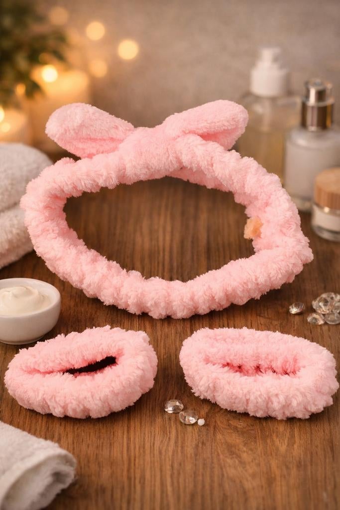 3-Delige Skincare Hoofdband & Polsband Set | Gezicht Wassen, Ophalen of Verzenden, Nieuw, Gehele gezicht