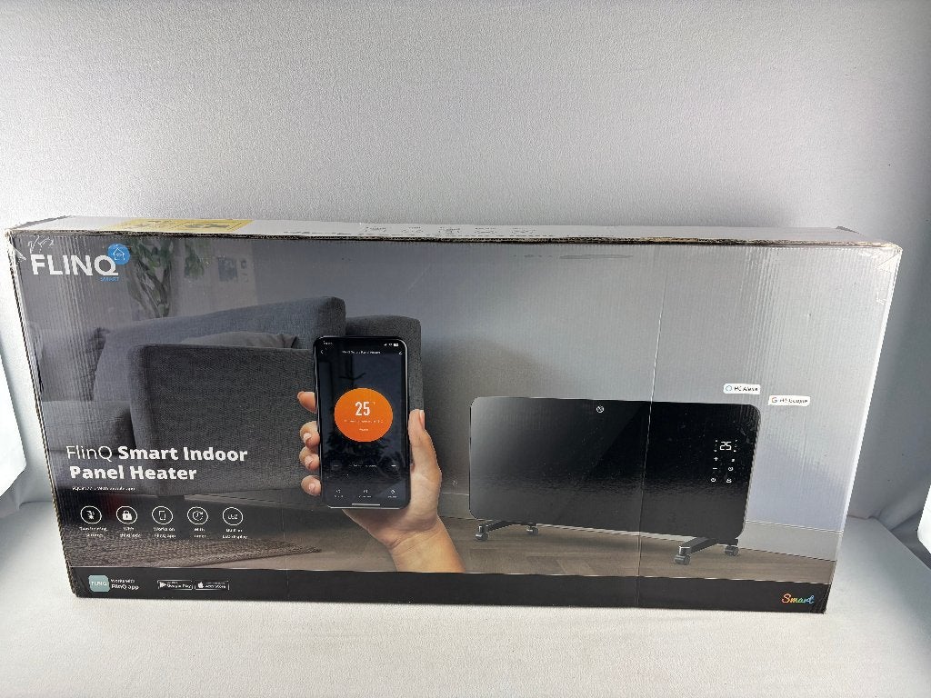 FlinQ Smart Elektrische Kachel 2000W WiFi – Zwart, Doe-het-zelf en Verbouw, 30 tot 80 cm, Info@flinqproducts.nl, Ophalen of Verzenden