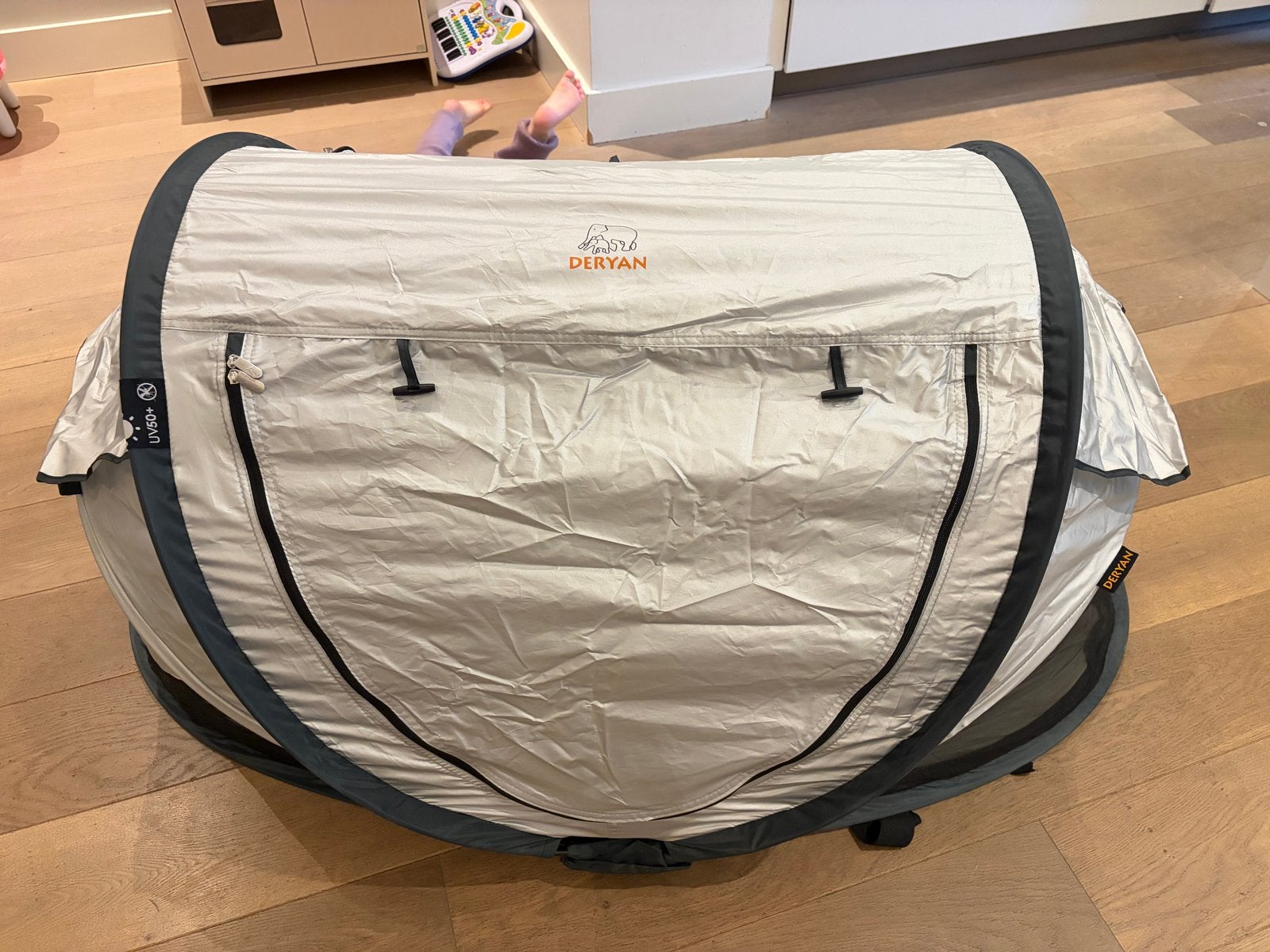 Deryan Peuter Luxe Campingbedje met matras en draagtas, Ophalen of Verzenden, Zo goed als nieuw, Reisbedje