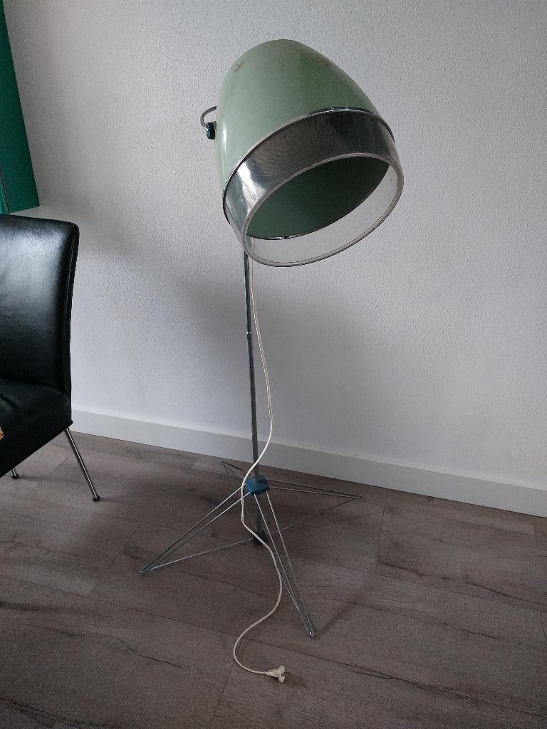 Vintage droogkap en metalen krulspelden, Sieraden, Tassen en Uiterlijk, Uiterlijk | Haarverzorging, Ophalen, Gebruikt, Föhn of Haardroger