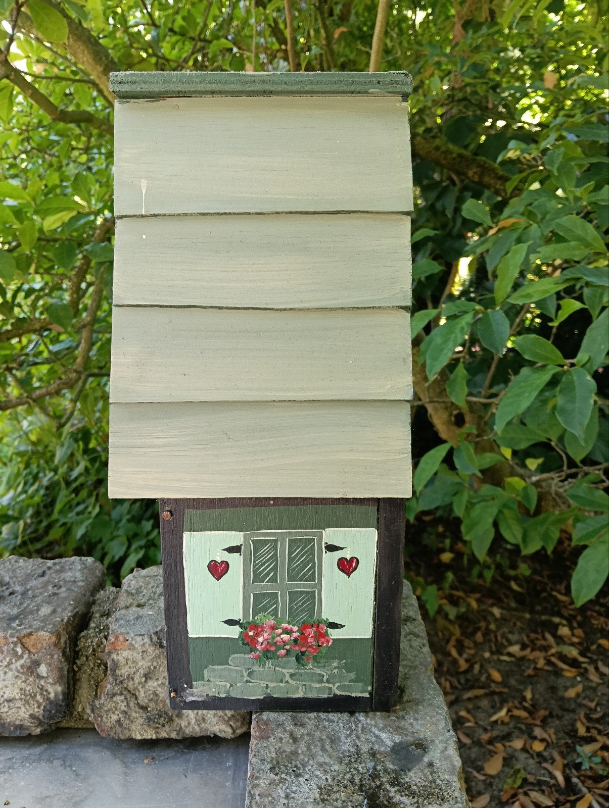 Vogelhuisje - Handgeschilderd, Tuin en Terras, Ophalen of Verzenden, Gebruikt