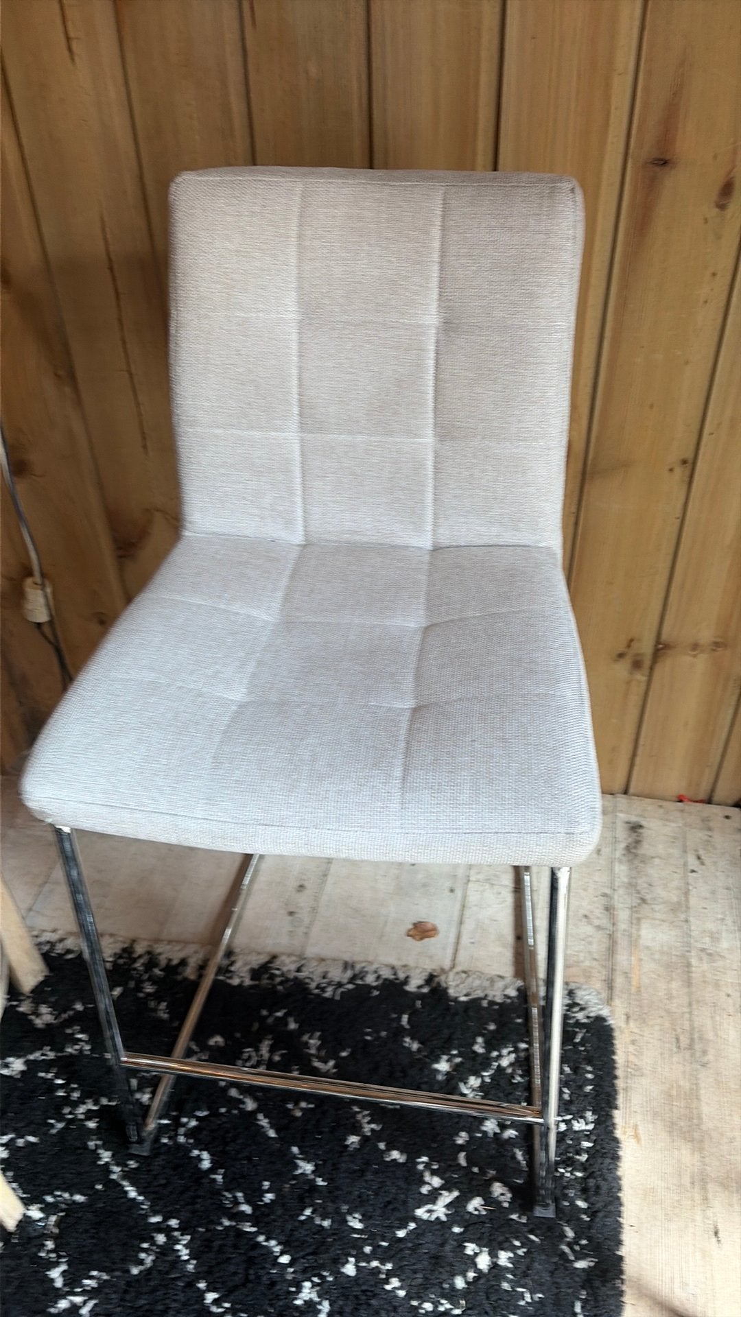beige stoffe barkrukje, Huis en Inrichting, 2 krukken, Ophalen, Gebruikt, 60 tot 90 cm