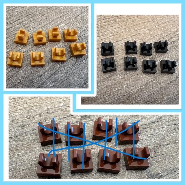 lego 8x 1x1 plaatjes, klemmetjes in 2 kleuren 0.70/setje, Ophalen of Verzenden, Nieuw, MOC (eigen creatie), Lego