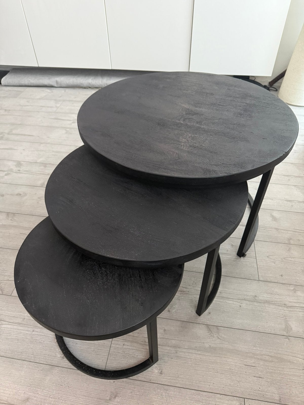 Set van 3 bijzettafels, Huis en Inrichting, Rond, 55 tot 75 cm, Zo goed als nieuw, Ophalen