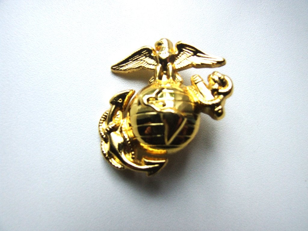 Embleem,Badge,Pet,Kepie,USMC,Goudkleurig, Verzenden, Marine, Amerika, Embleem of Badge