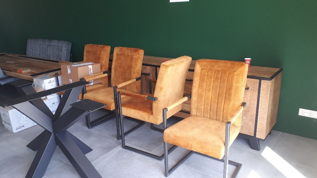 4 velvet eetkamerstoelen poortvliet, Ophalen, Gebruikt, Overige kleuren, Velvet