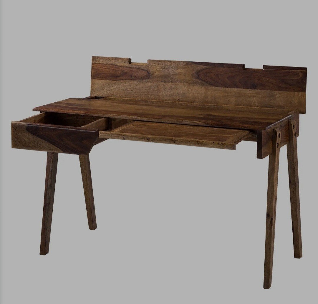 Cullman massief houten bureau, Ophalen, 100 tot 150 cm, Zo goed als nieuw, Rechthoekig