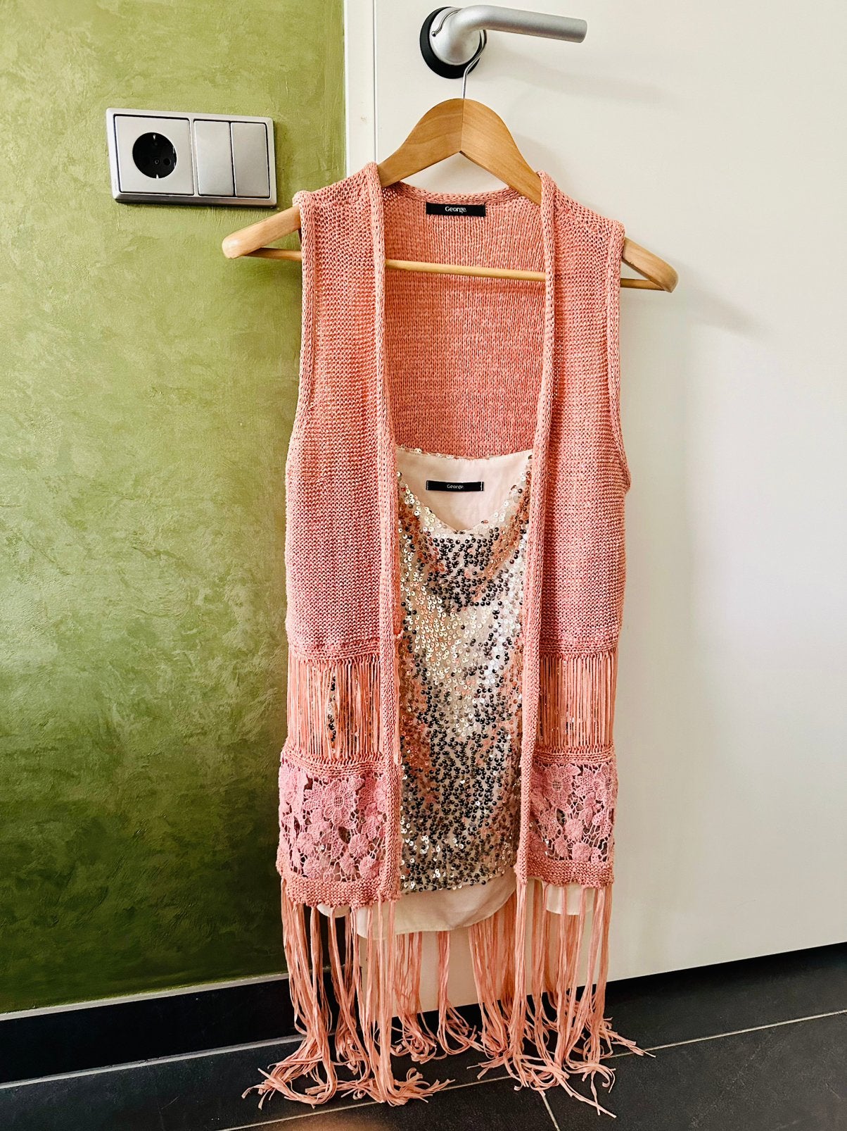 George. Ibiza set top crochet gehaakte gilet maat L XL, Overige typen, Overige kleuren, Maat 42/44 (L), Ophalen of Verzenden