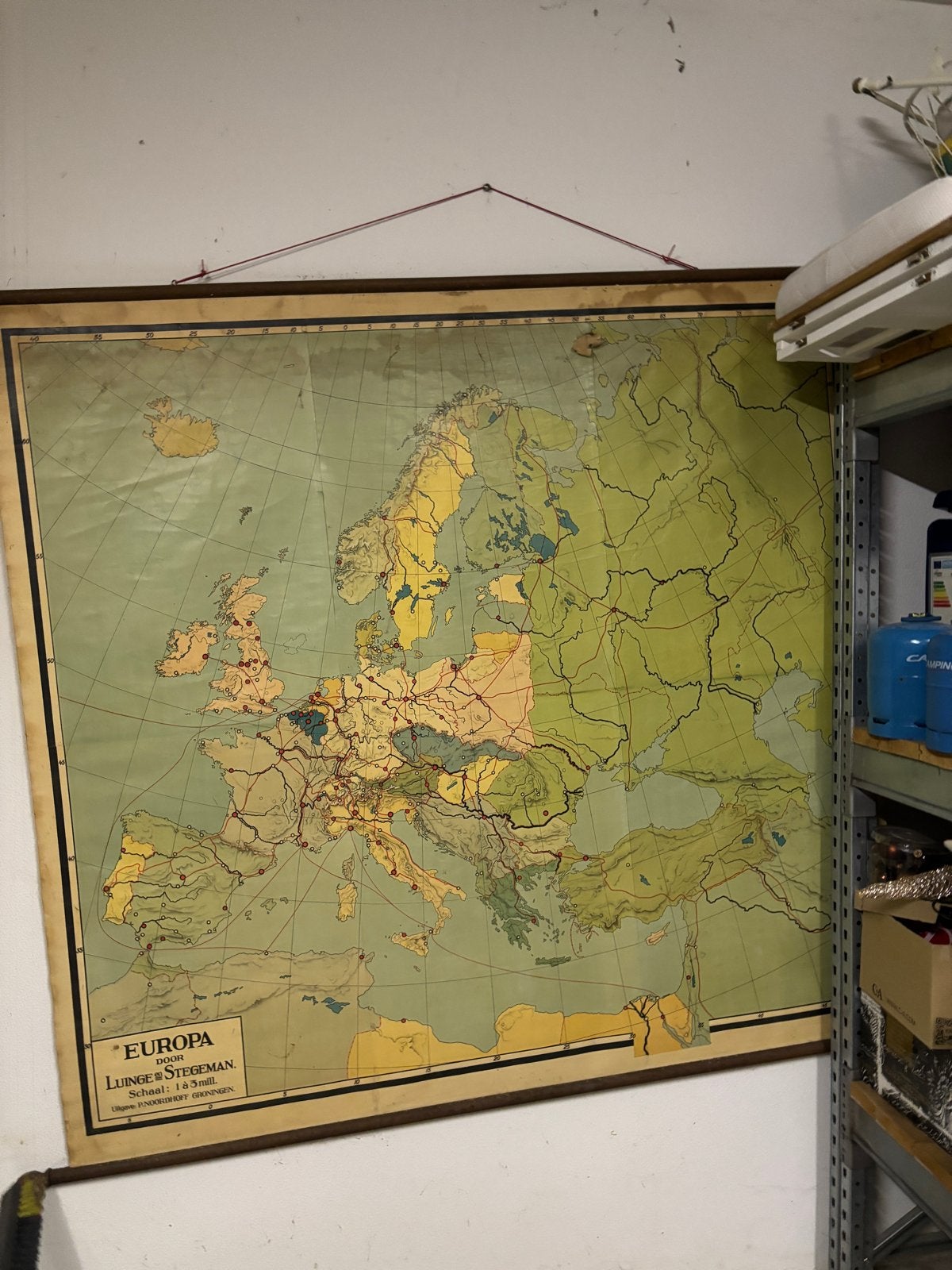 Oude schoolkaart Europa - Luinge & Stegeman, Boeken, Europa Overig, Landkaart, 1800 tot 2000, Ophalen