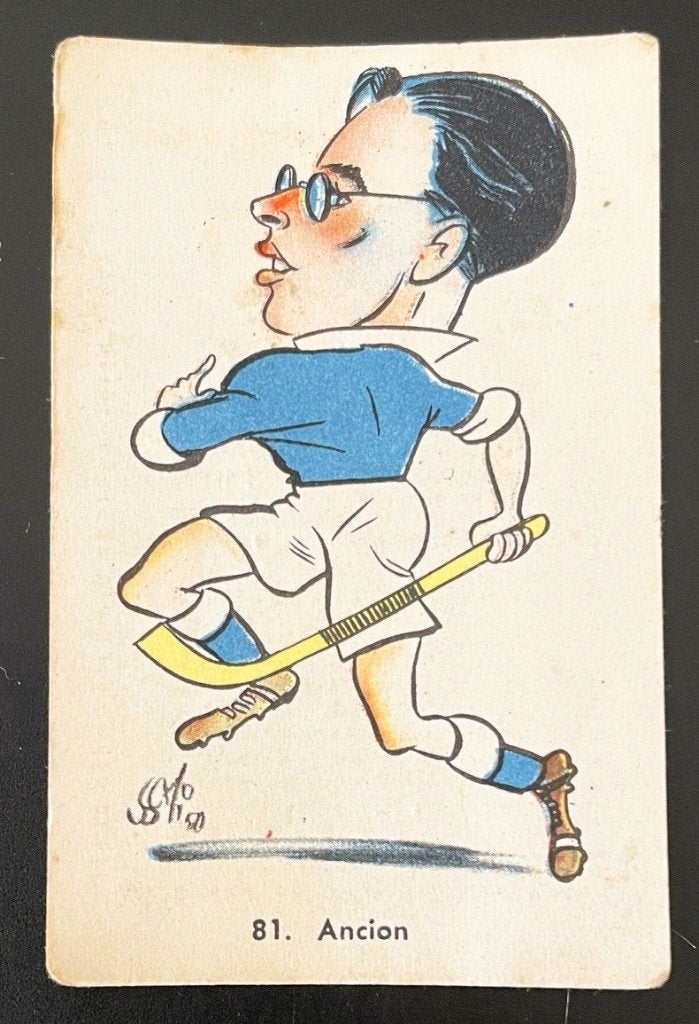 Hockey historie: Jules Ancion - oud verzamelplaatje - 1950, Verzenden, Gebruikt, Overige typen