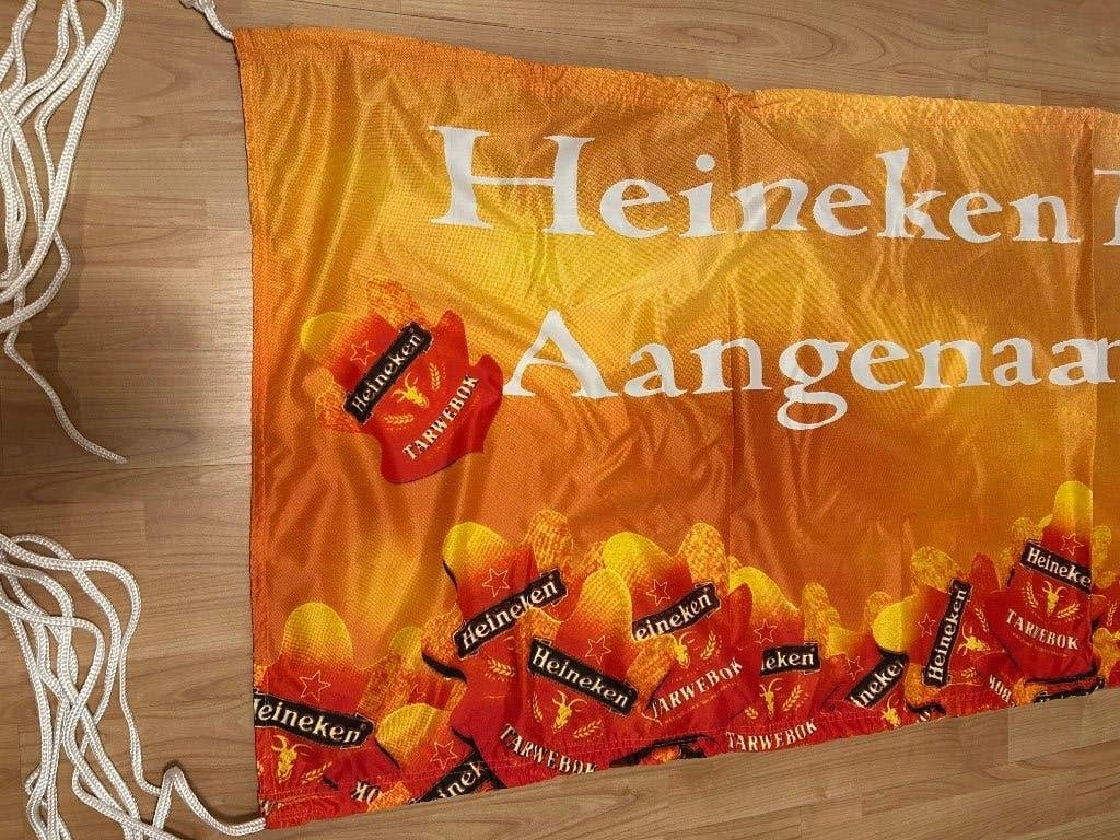 Heineken spandoek/ banner tarwebok, Verzamelen, Ophalen, Nieuw, Reclamebord, Plaat of Schild, Heineken