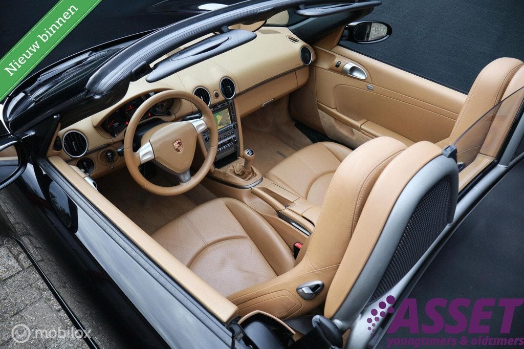 Porsche Boxster 2.7 240pk| 73dkm | handbak | stoelverwarming, Auto's, Porsche, Achterwielaandrijving, Gebruikt, Beige, Zwart