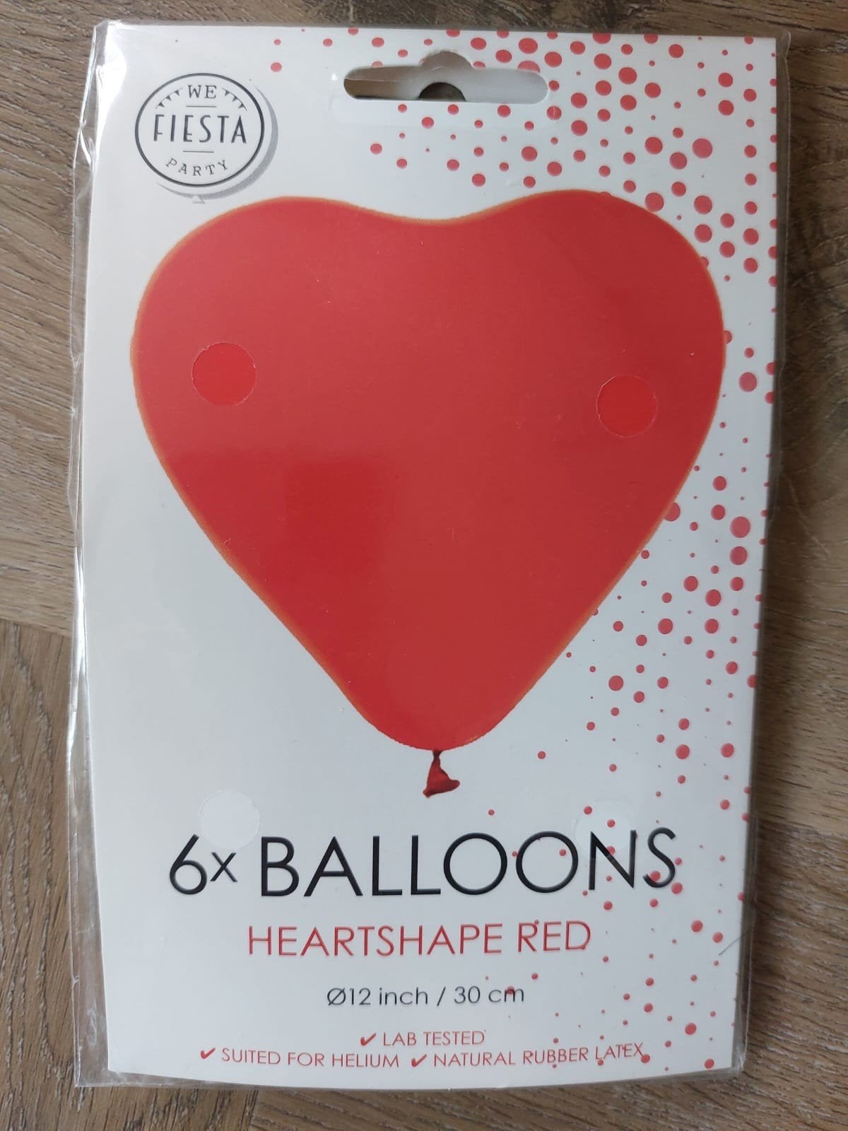 Set van 6 rode hartvormige ballonnen, Ophalen of Verzenden, Nieuw, Versiering, Valentijn of Romantisch