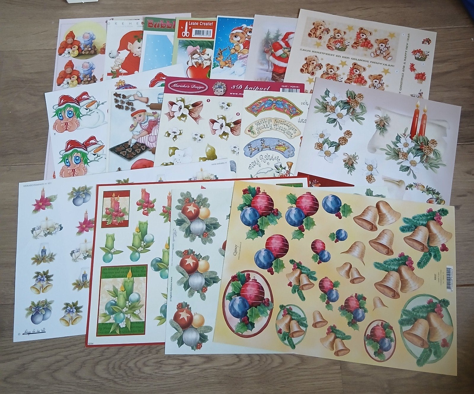 16 knipvellen kerst van verschillende merken set A, Ophalen of Verzenden