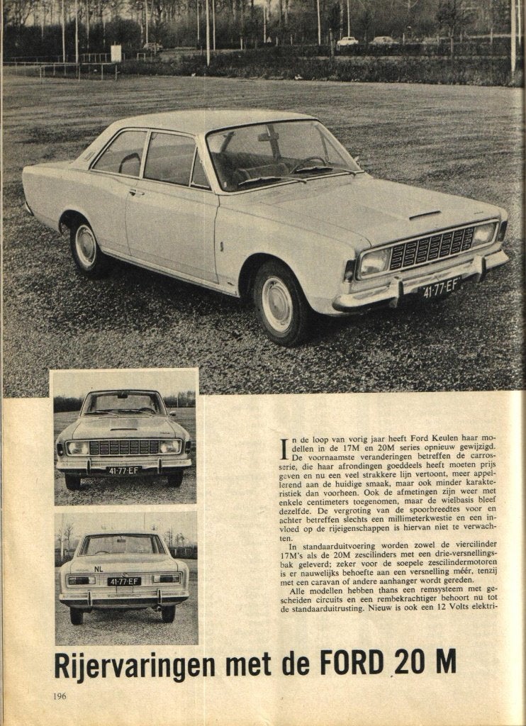 Autokampioen test Ford 20M Januari 1968, Ophalen of Verzenden, Gelezen, Ford