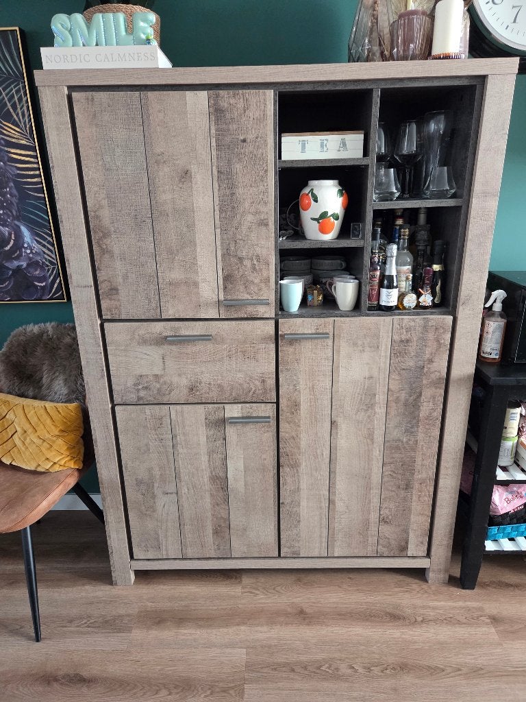 Vitrinekast, Ophalen, 100 tot 150 cm, Zo goed als nieuw, 150 tot 200 cm