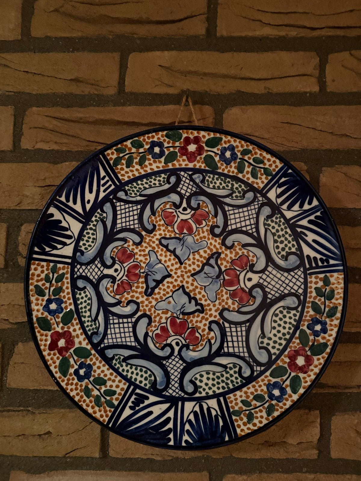 Andalusisch Keramieken Wandbord - Handgeschilderd, Antiek en Kunst, Ophalen of Verzenden