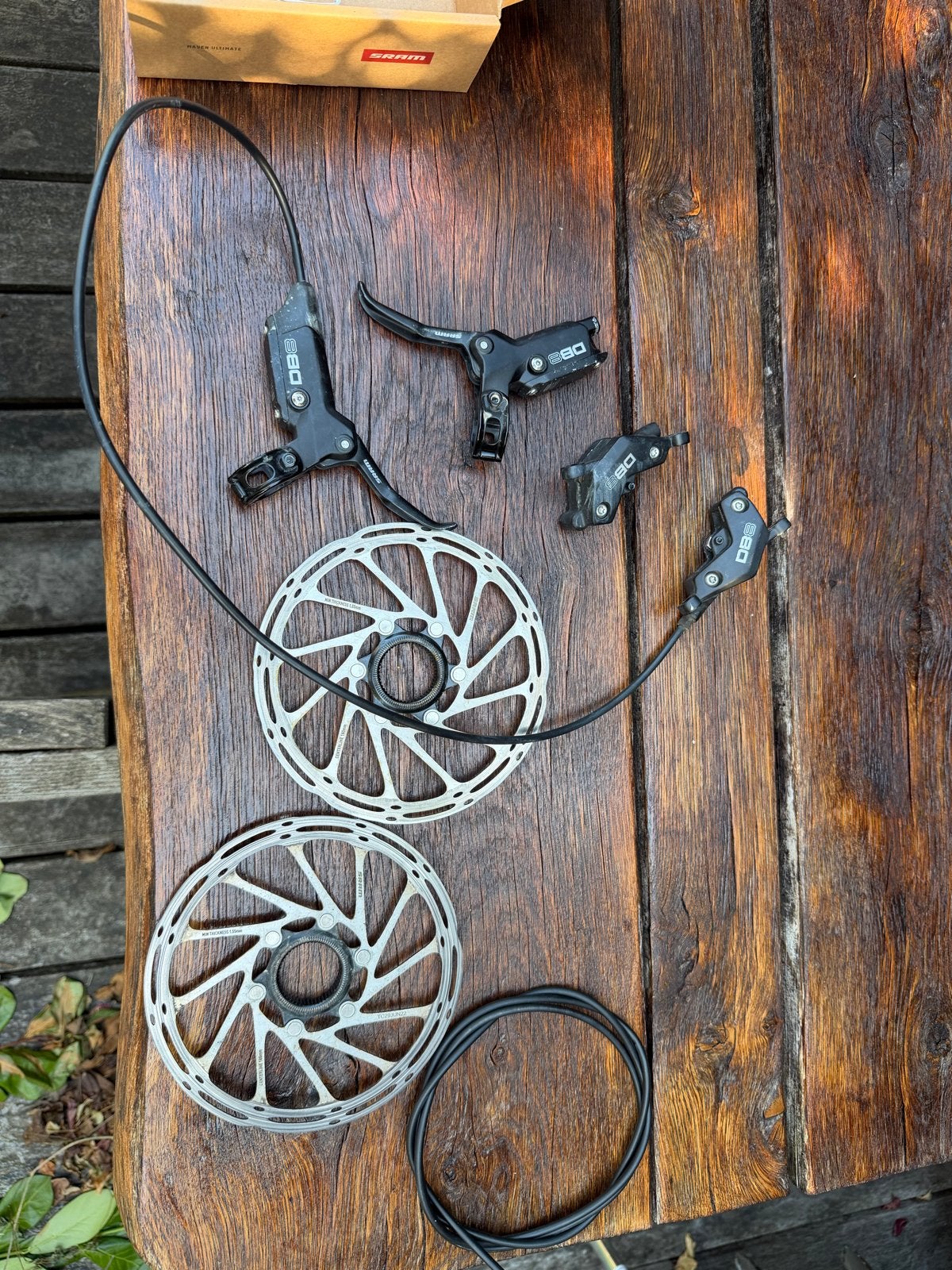 SRAM DB8 Hydraulische Schijfremmen met CenterLine Rotoren, Fietsen en Brommers, Fietsonderdelen, Remmen, Gebruikt, Ophalen of Verzenden