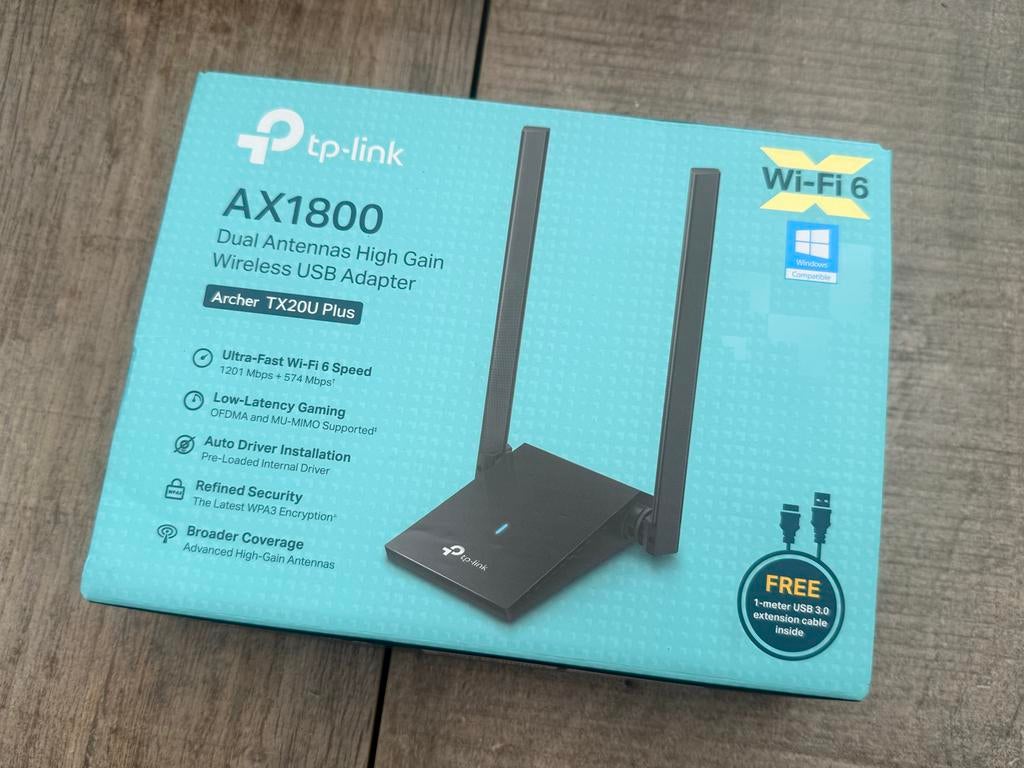 TP-Link AX1800 WiFi 6 USB Adapter Archer TX20U Plus, Ophalen of Verzenden, Zo goed als nieuw