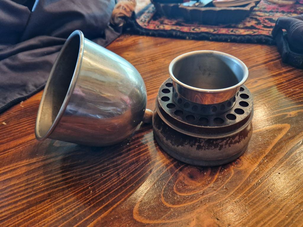 Vintage sigarettenhouder met deksel - hout en metaal, Ophalen of Verzenden