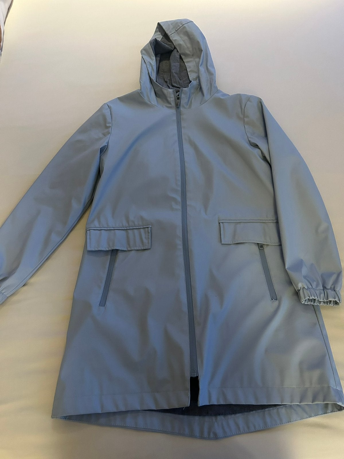 Zara regenjas lichtblauw maat XS, Ophalen of Verzenden, Gedragen, Maat 34 (XS) of kleiner, Blauw