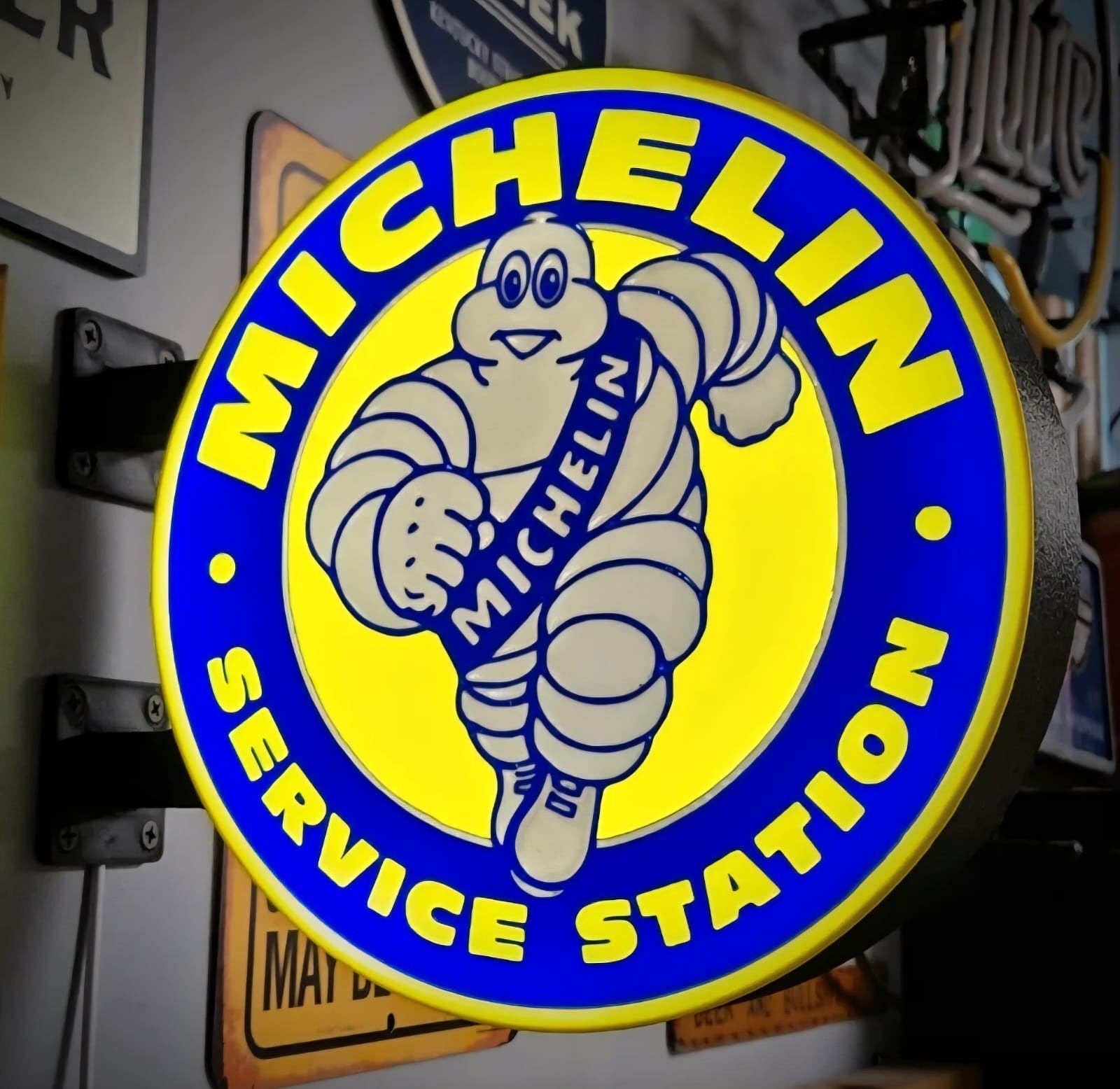 Michelin Service Station Dubbelzijdige LED Lamp, Ophalen of Verzenden