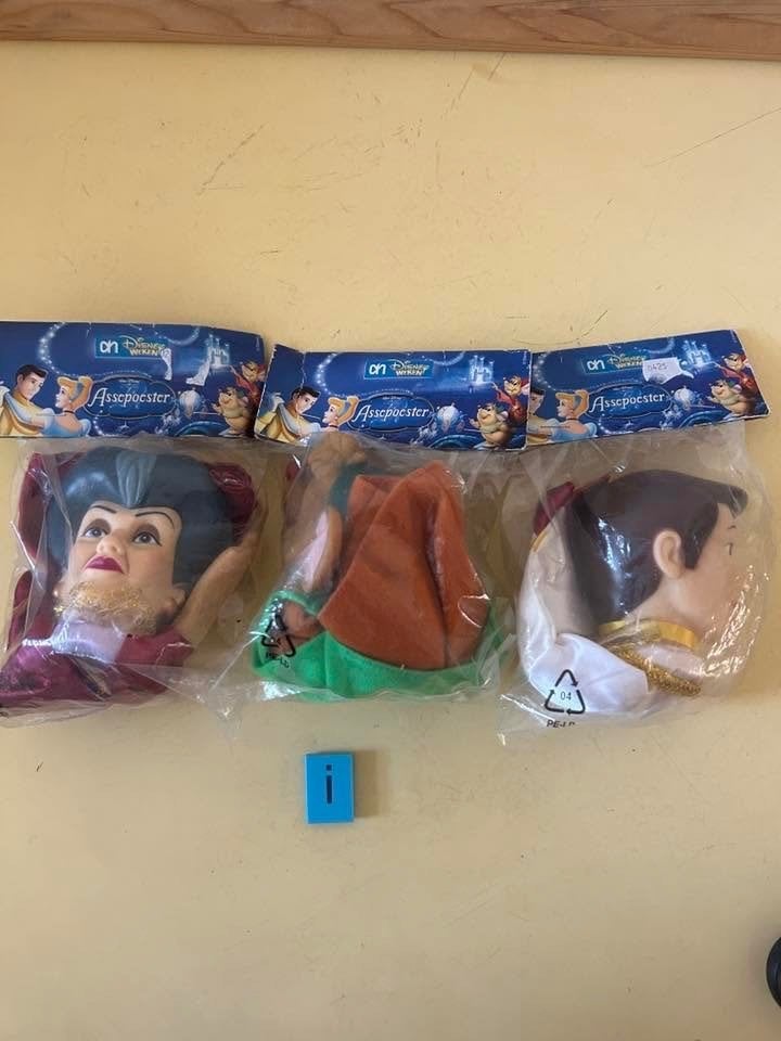 Set van 3 Disney handpoppen Assepoester AH nieuw, Verzamelen, Disney, Albert Heijn B.V., Service@ah.nl, Beeldje of Figuurtje, Assepoester of Belle