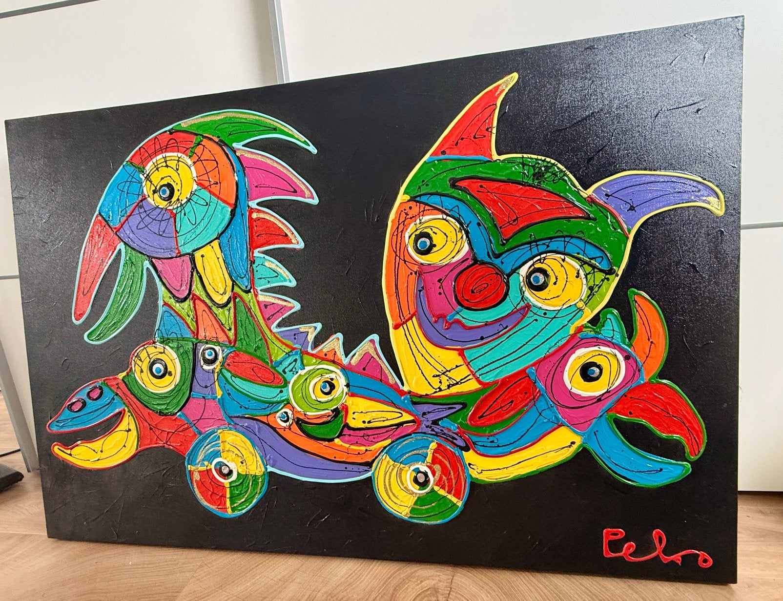 Peko schilderij, Ophalen