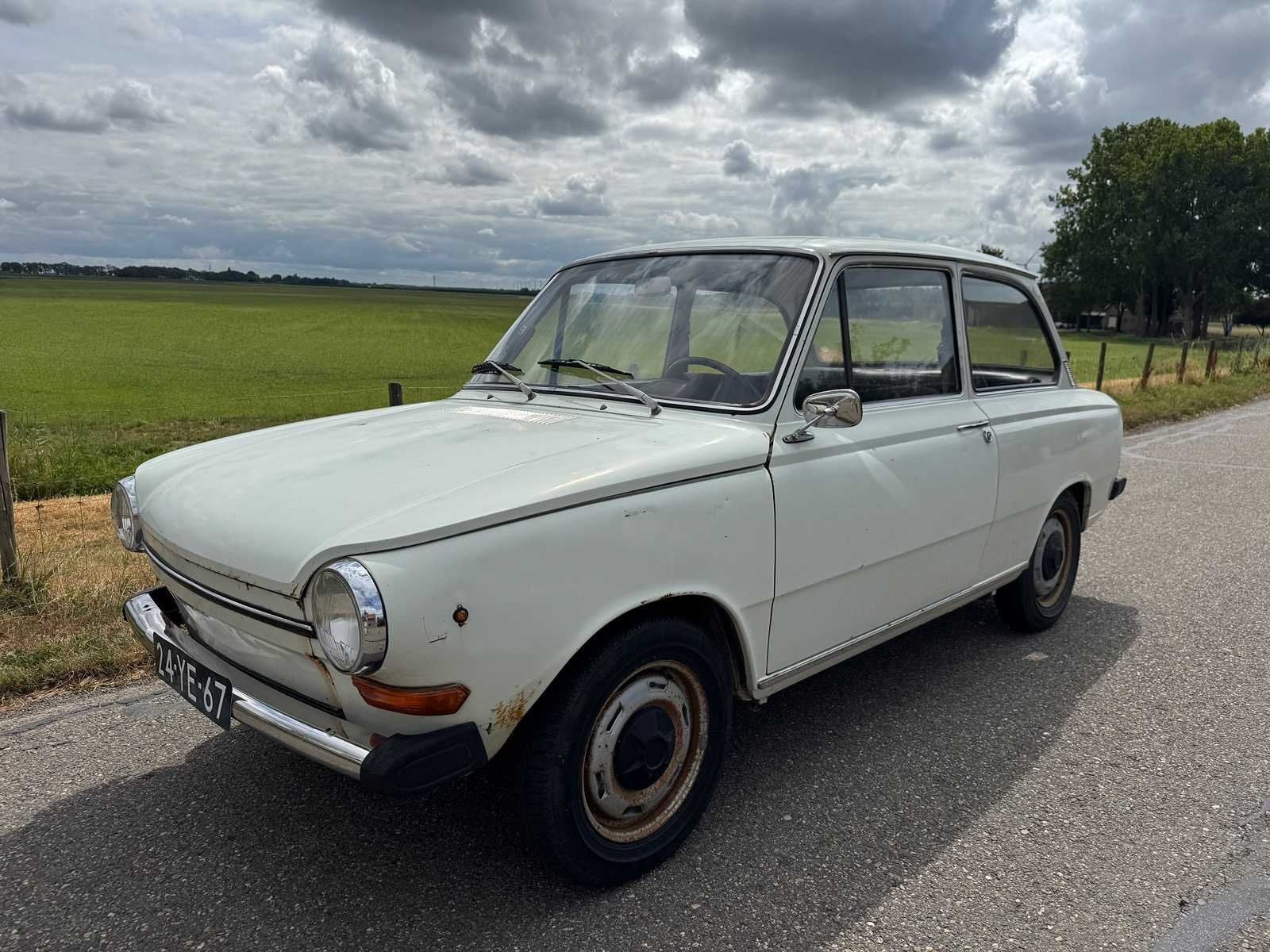 1975 DAF 44 Comfort 24-YE-67, Auto's, Gebruikt, 4 stoelen, Wit, Bedrijf