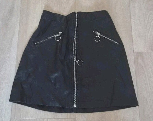 Ligne a Suivre rok met leer design, Maat 38/40 (M), Verzenden, Gedragen, Boven de knie