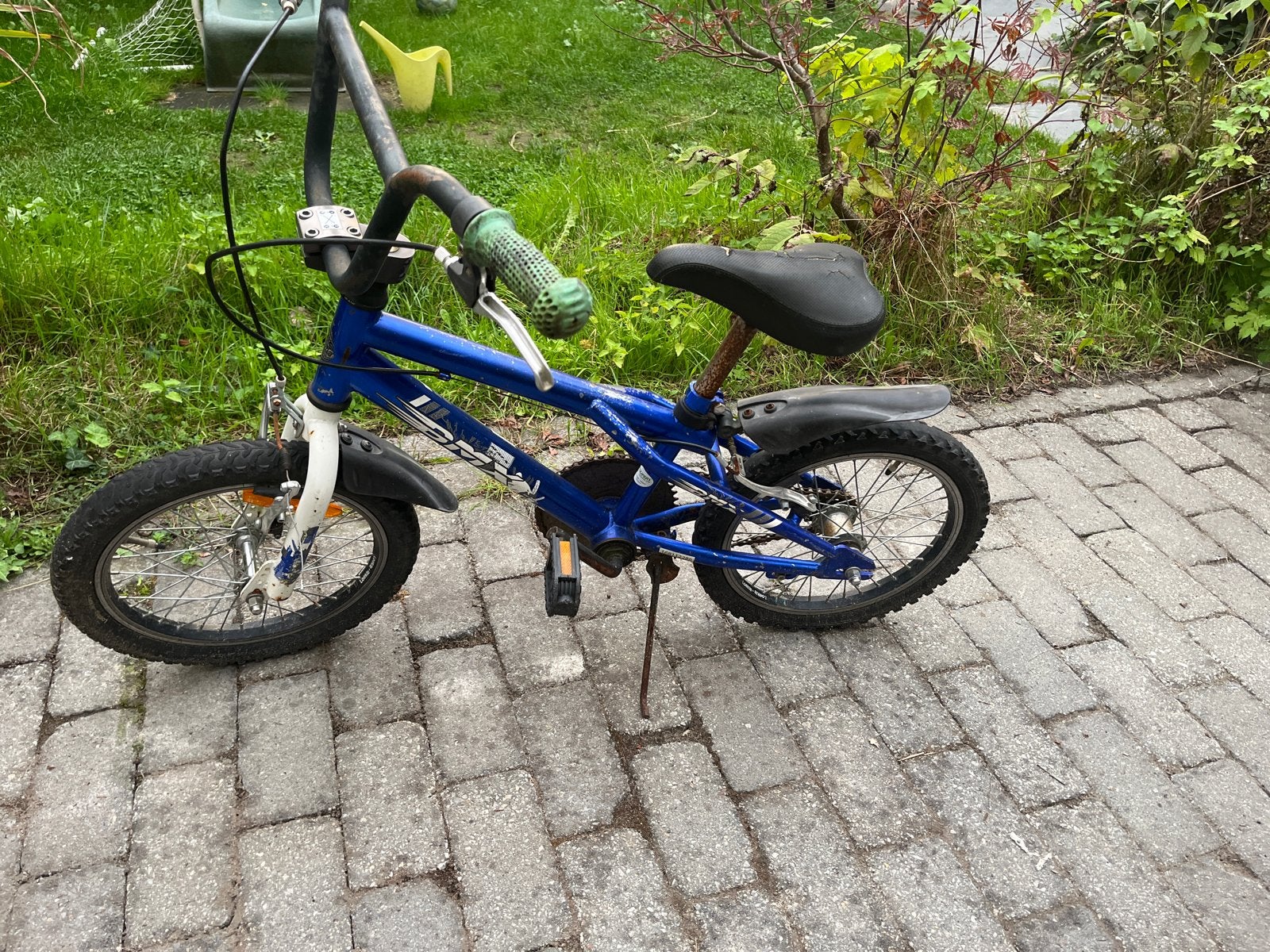 Blauwe BMX kinderfiets - Gebruikt, Ophalen, Staal, Velgrem, 16 tot 20 inch