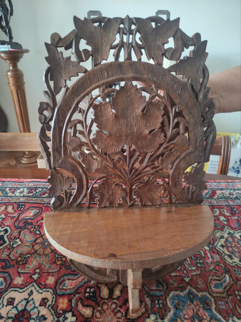 Oude vintage houten wand console, Ophalen of Verzenden