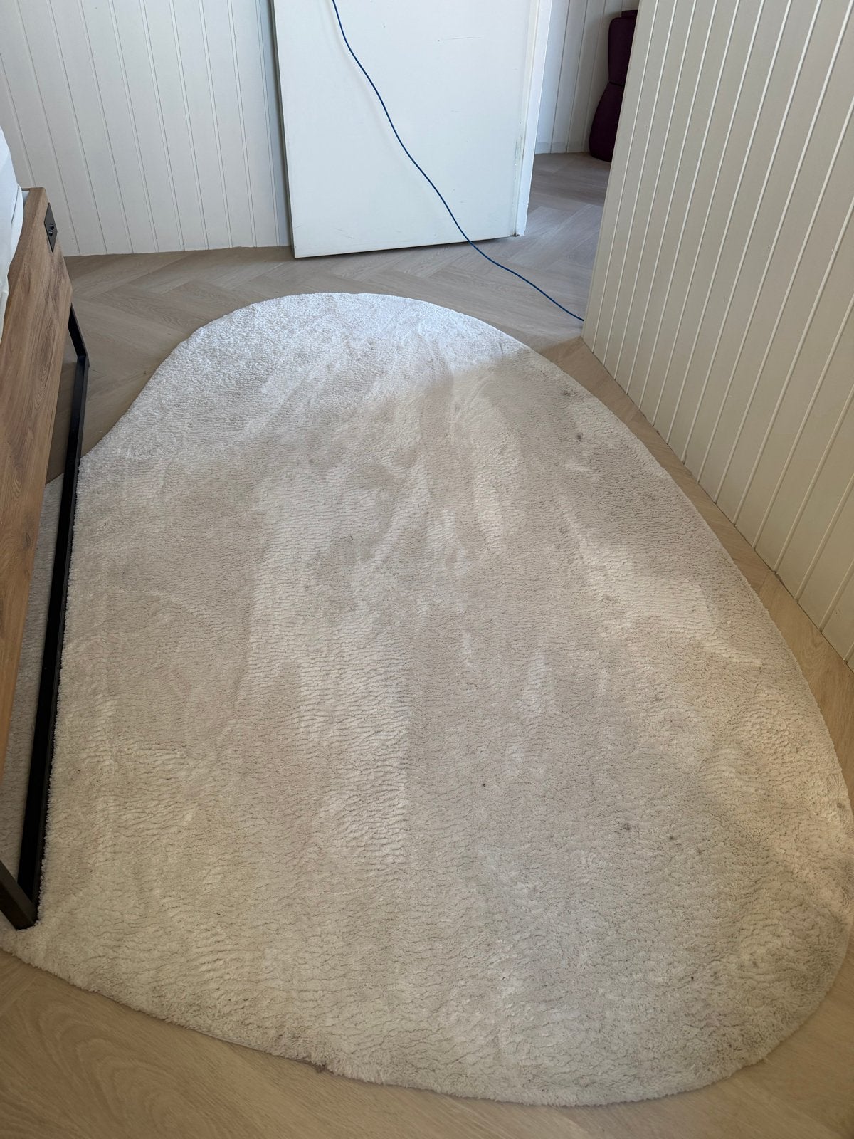 Crèmekleurig vloerkleed, organisch, zo goed als nieuw, Ophalen, 100 tot 150 cm, 50 tot 100 cm, Zo goed als nieuw
