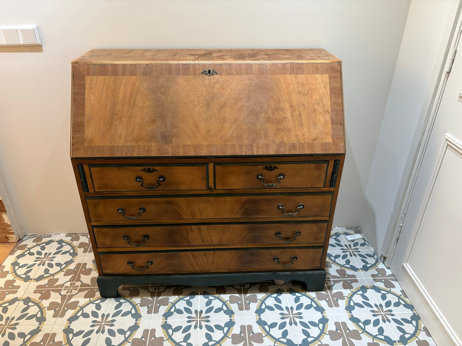 Antiek Biedermeier secretaire met lades, Ophalen