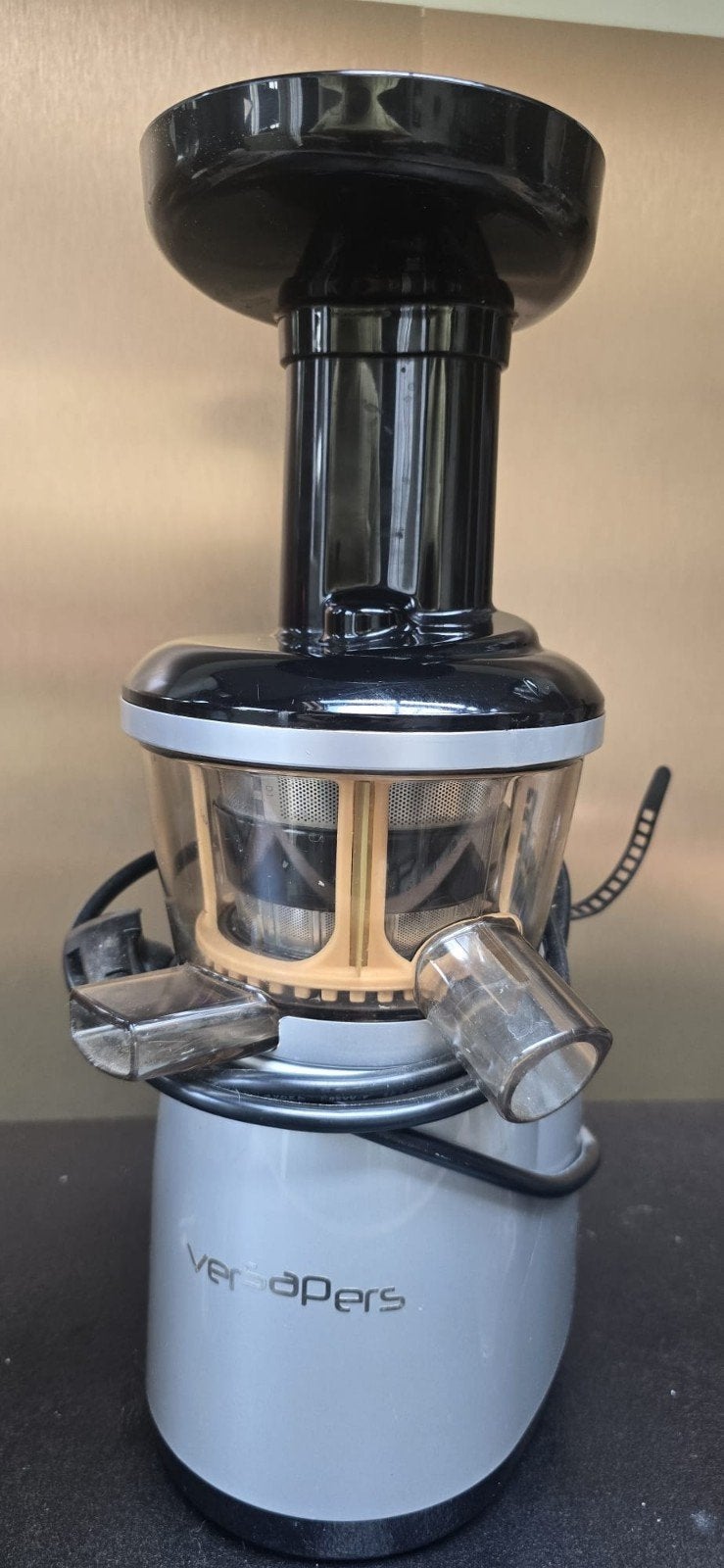 Versapers Slowjuicer - Zilver/Zwart, Ophalen of Verzenden, Gebruikt, Elektrisch, Slowjuicer