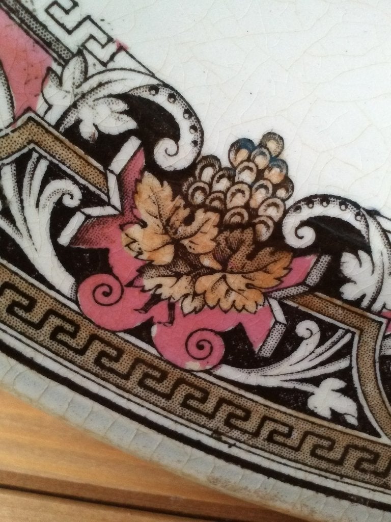 Mooi antiek Burslem Pomona bord uit Engeland 27 cm. uit 1845, Ophalen of Verzenden