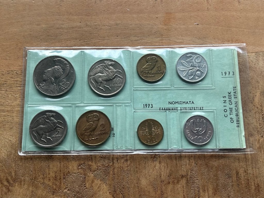 Griekse munten 1973, Ophalen of Verzenden, Overige landen, Setje