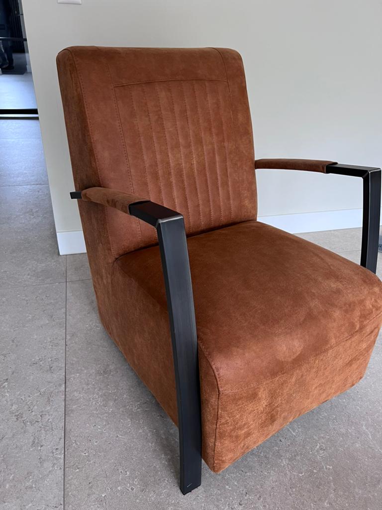 Cognac fauteuil / stoel, Ophalen, Overige materialen, Bruin, Landelijk / modern
